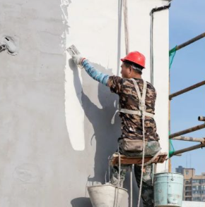 建筑外墻粉刷防墜器與安全帶搭配使用守護工人安全